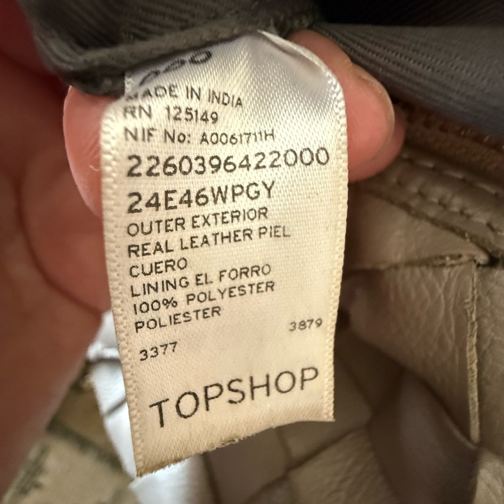 Top Shop Real Leather Elegant greyish/ Tan Woven large Shoulder Bag - Picture 8 of 9